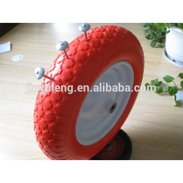 14 inches ,Material handling equipment parts 3.50-8 solid pu foam wheel use for wheelbarrow